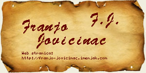 Franjo Jovičinac vizit kartica